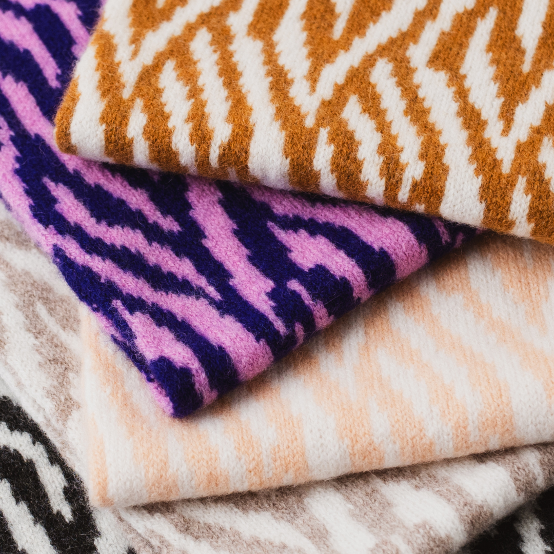 Zebra snood / cowl - nightfall and thulian pink PRE-ORDER
