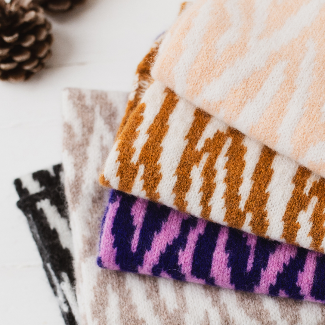 Zebra snood / cowl - nightfall and thulian pink PRE-ORDER