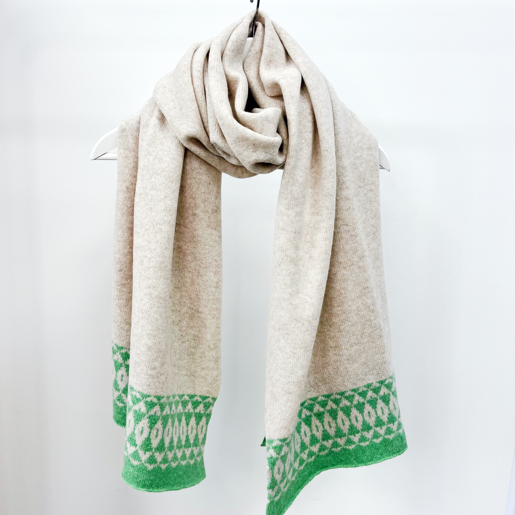 Mirror knitted wrap - springtime and linen
