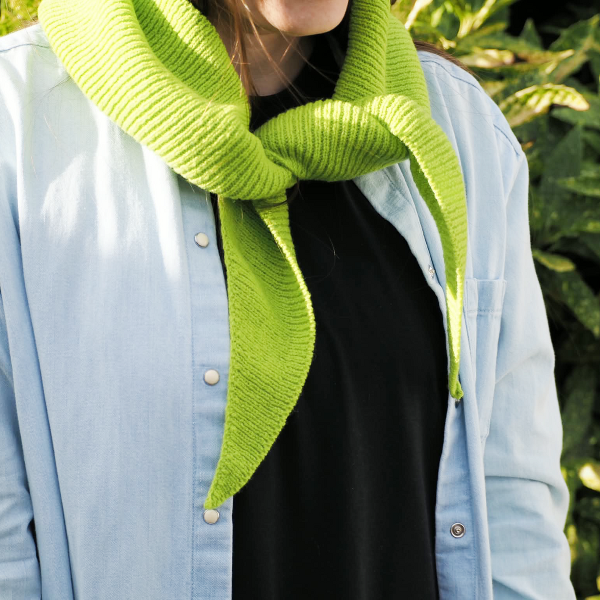 Lambswool neckerchief - Lime