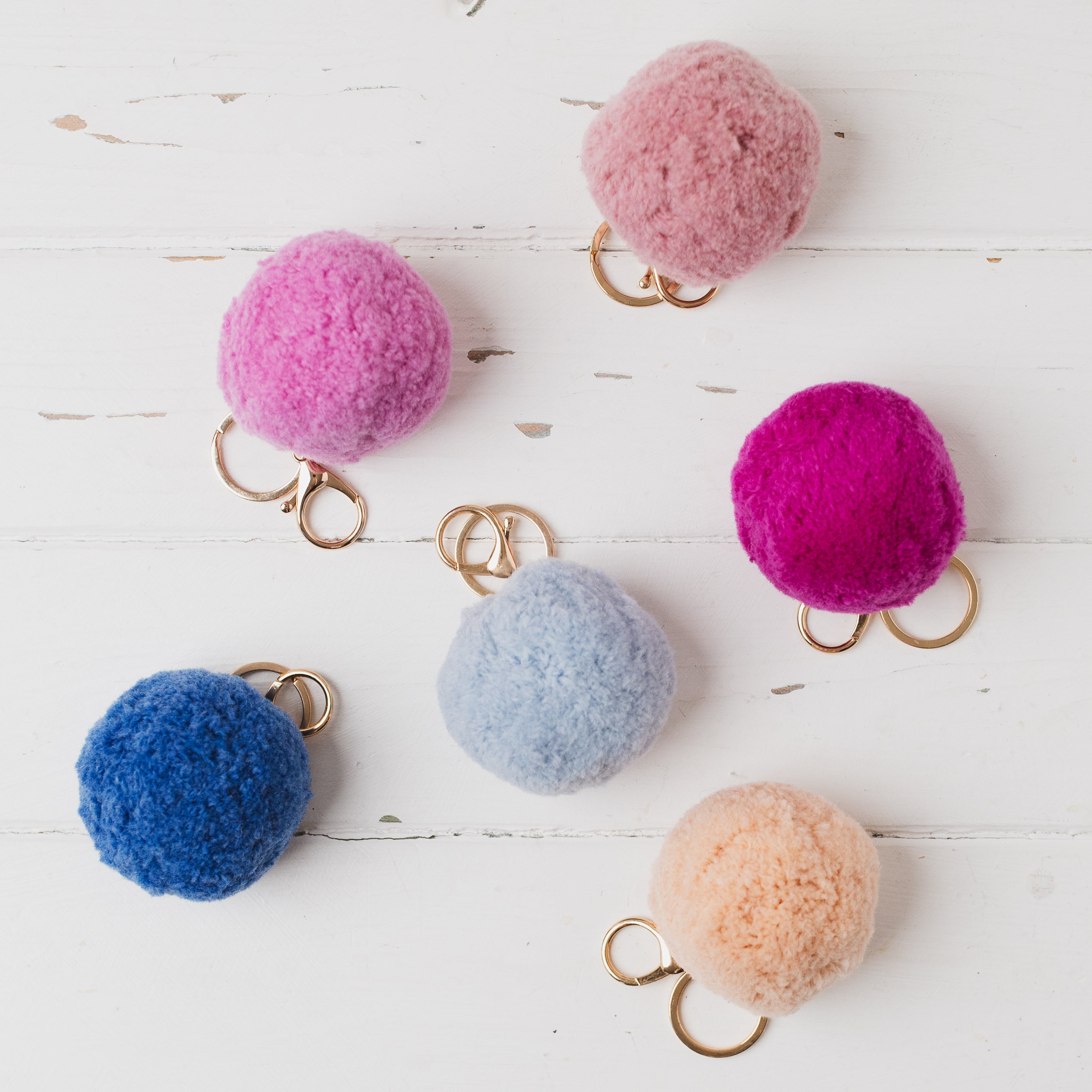 Pom pom keyrings/bag charms