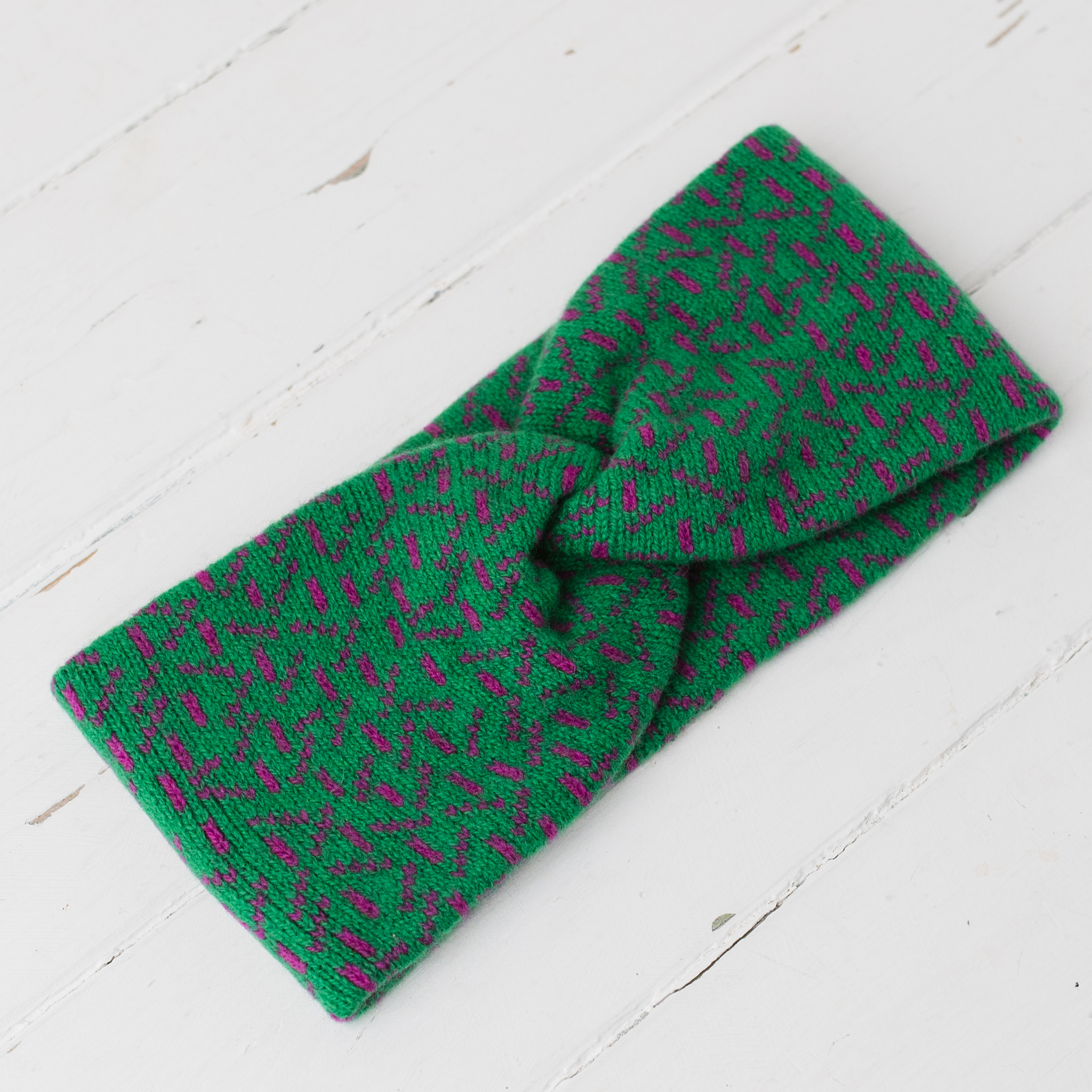 Scatter twist headband - billiard green and honesty (PRE-ORDER)