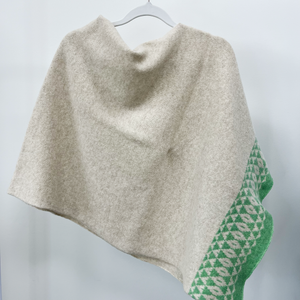 Mirror knitted poncho - springtime and linen