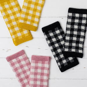 Gingham wrist warmers - monochrome (MADE TO ORDER)