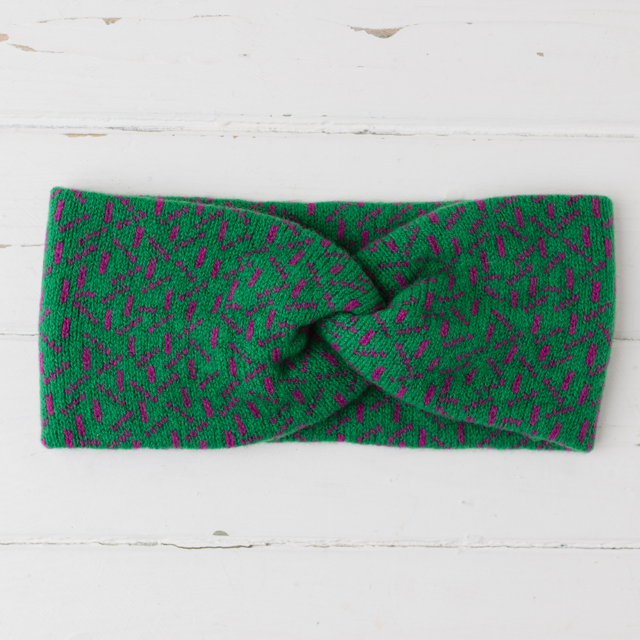 Scatter twist headband - billiard green and honesty (PRE-ORDER)
