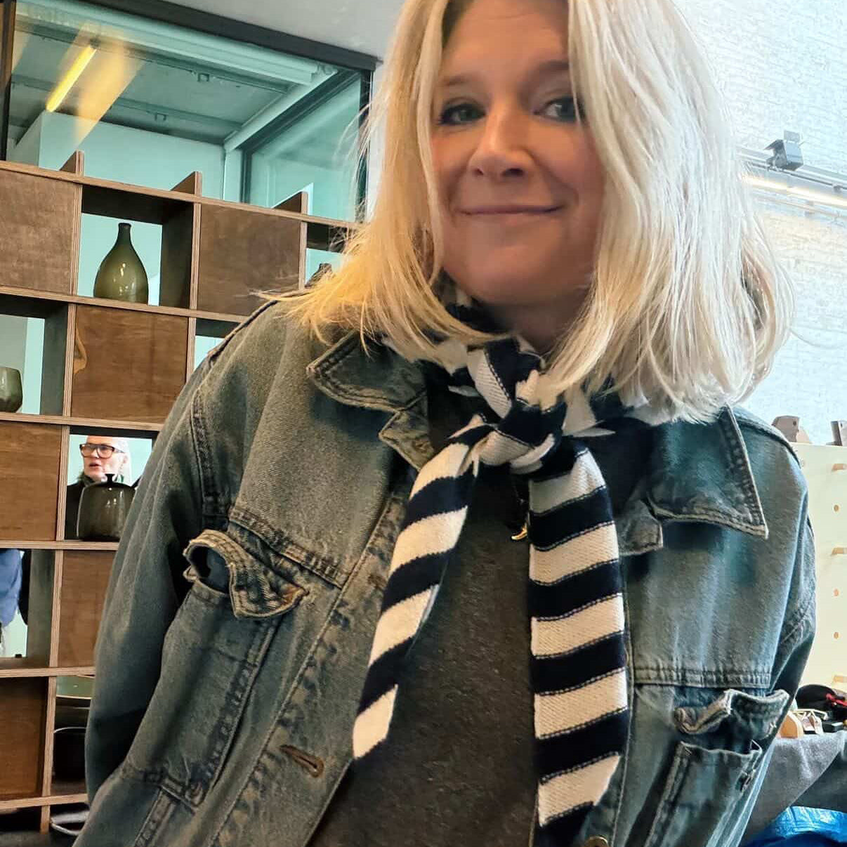 Triangle scarf - navy and white stripe PRE-ORDER