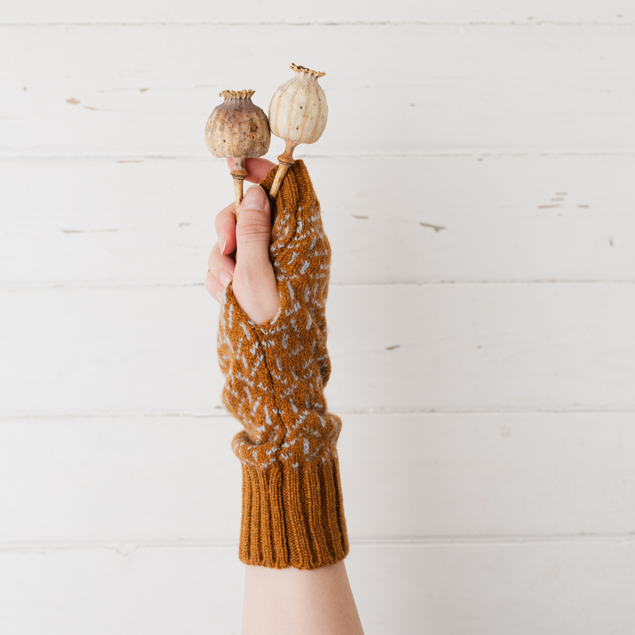 Scatter wrist warmers - sedona and angelite