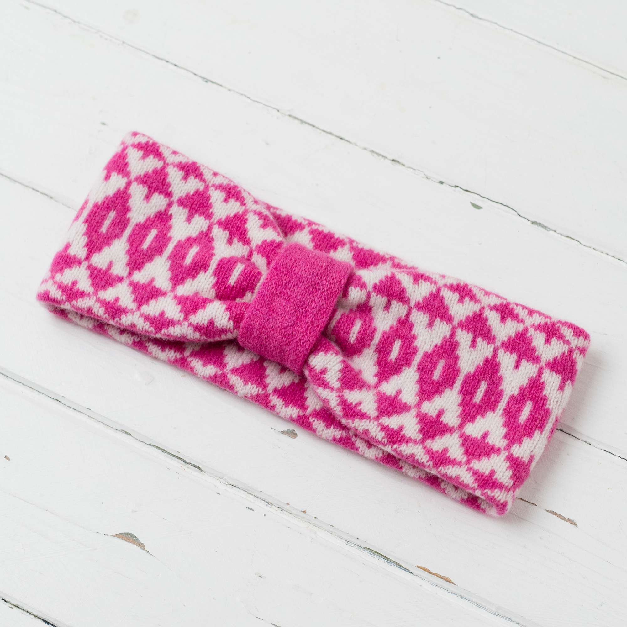 Mirror headband - bubblegum pink and white