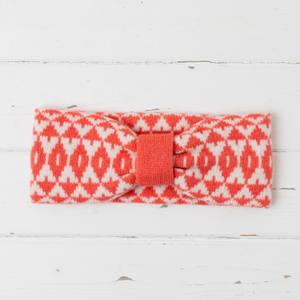 Mirror headband - coral and white