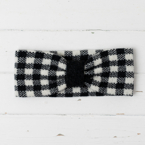 Gingham headband - monochrome