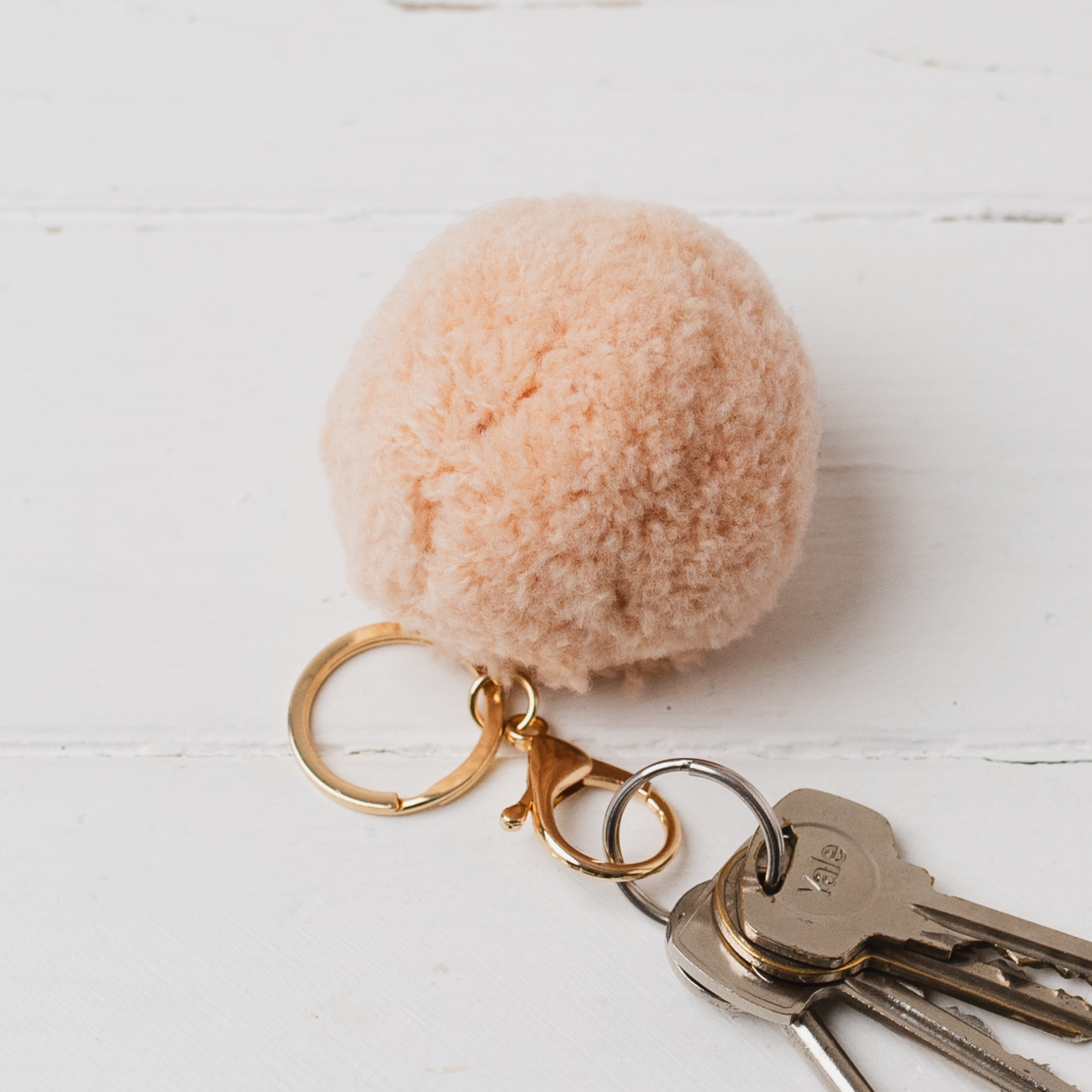 Pom Pom keyring / bag charm - nectarine