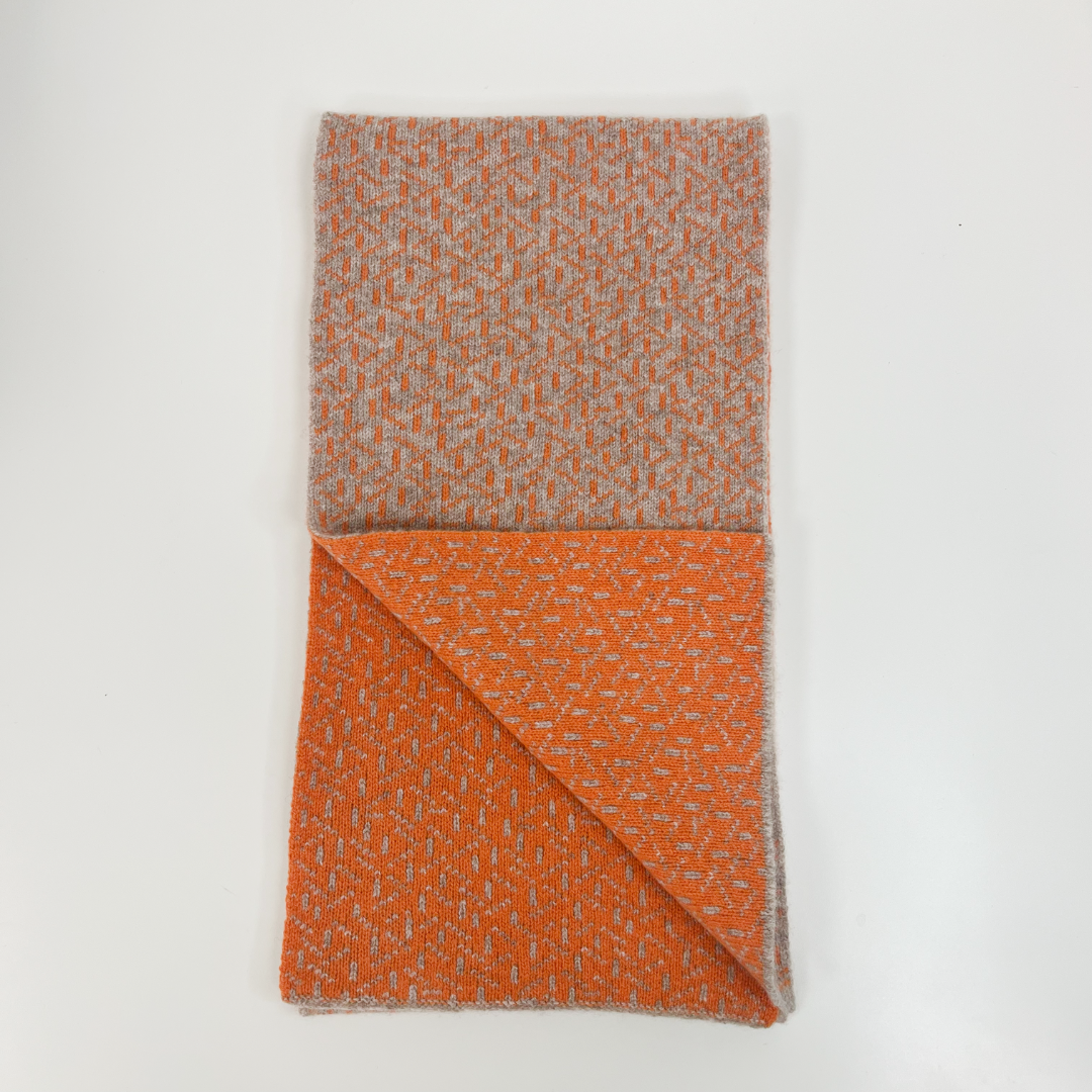 Scatter reversible scarf - cobble and orange soda