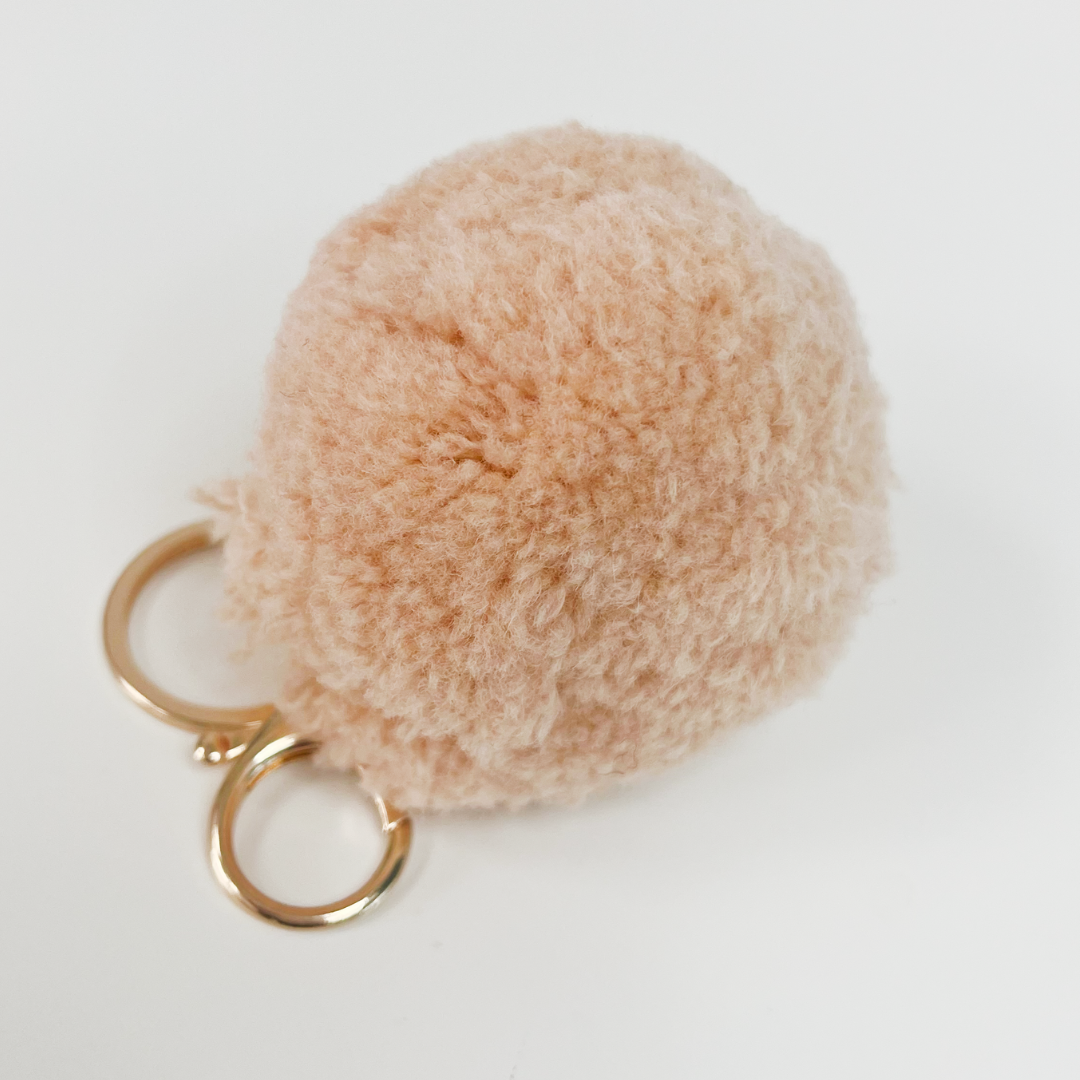 Pom Pom keyring / bag charm - nectarine
