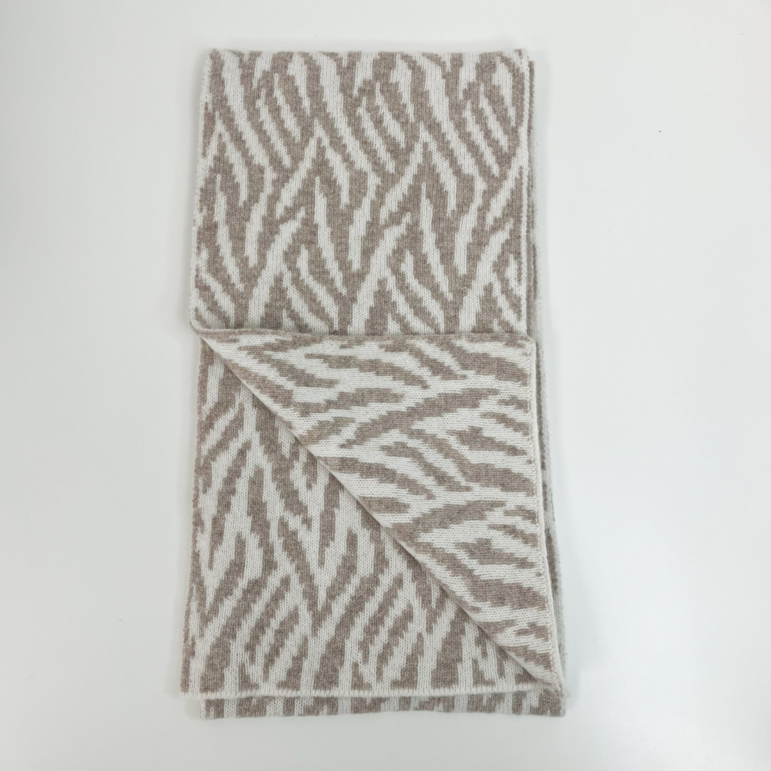 Zebra reversible scarf - cobble and white