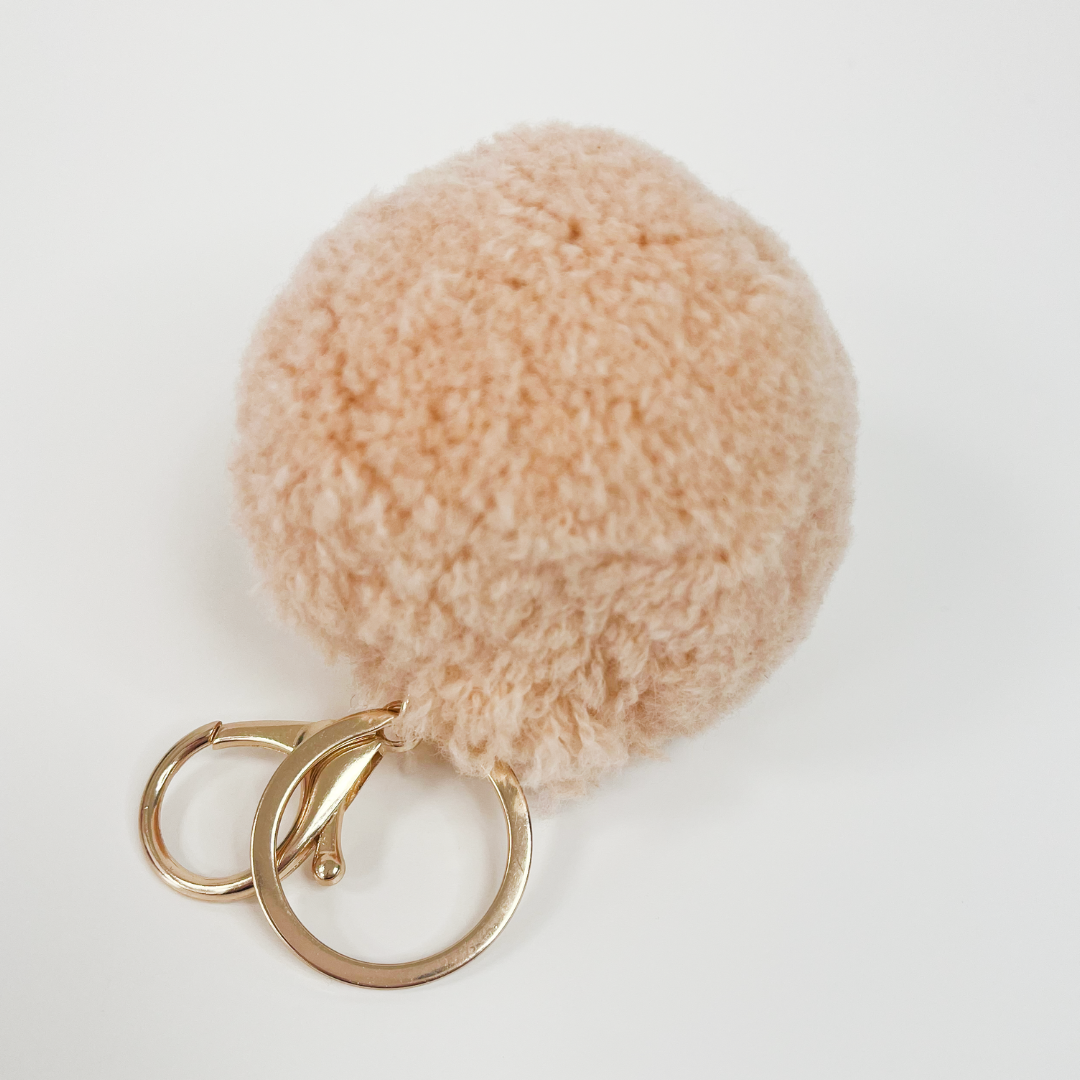 Pom Pom keyring / bag charm - nectarine