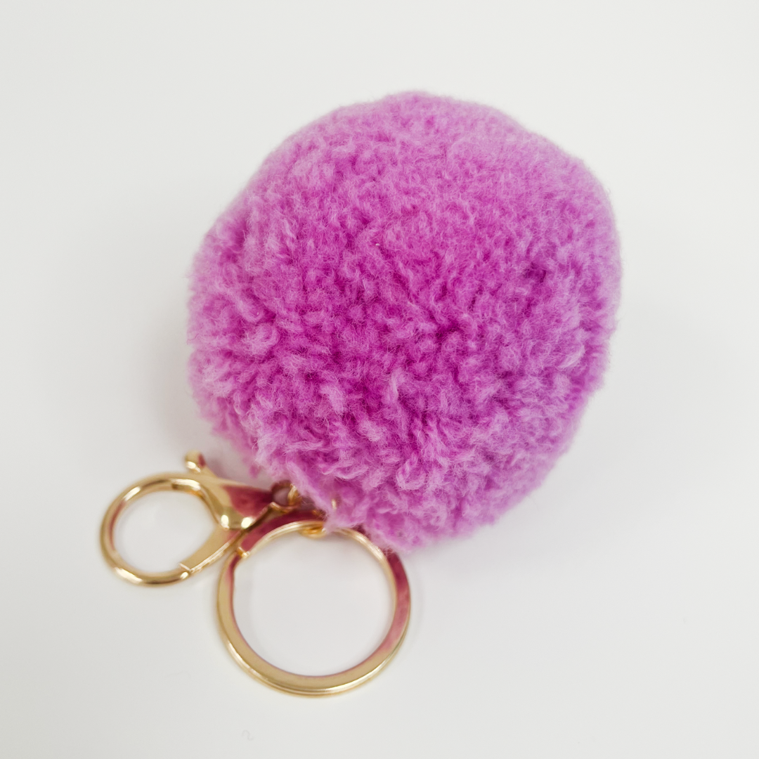Pom Pom keyring / bag charm - thulian pink