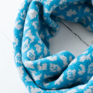 Leopard cowl - turquoise and zinc (MADE TO ORDER)