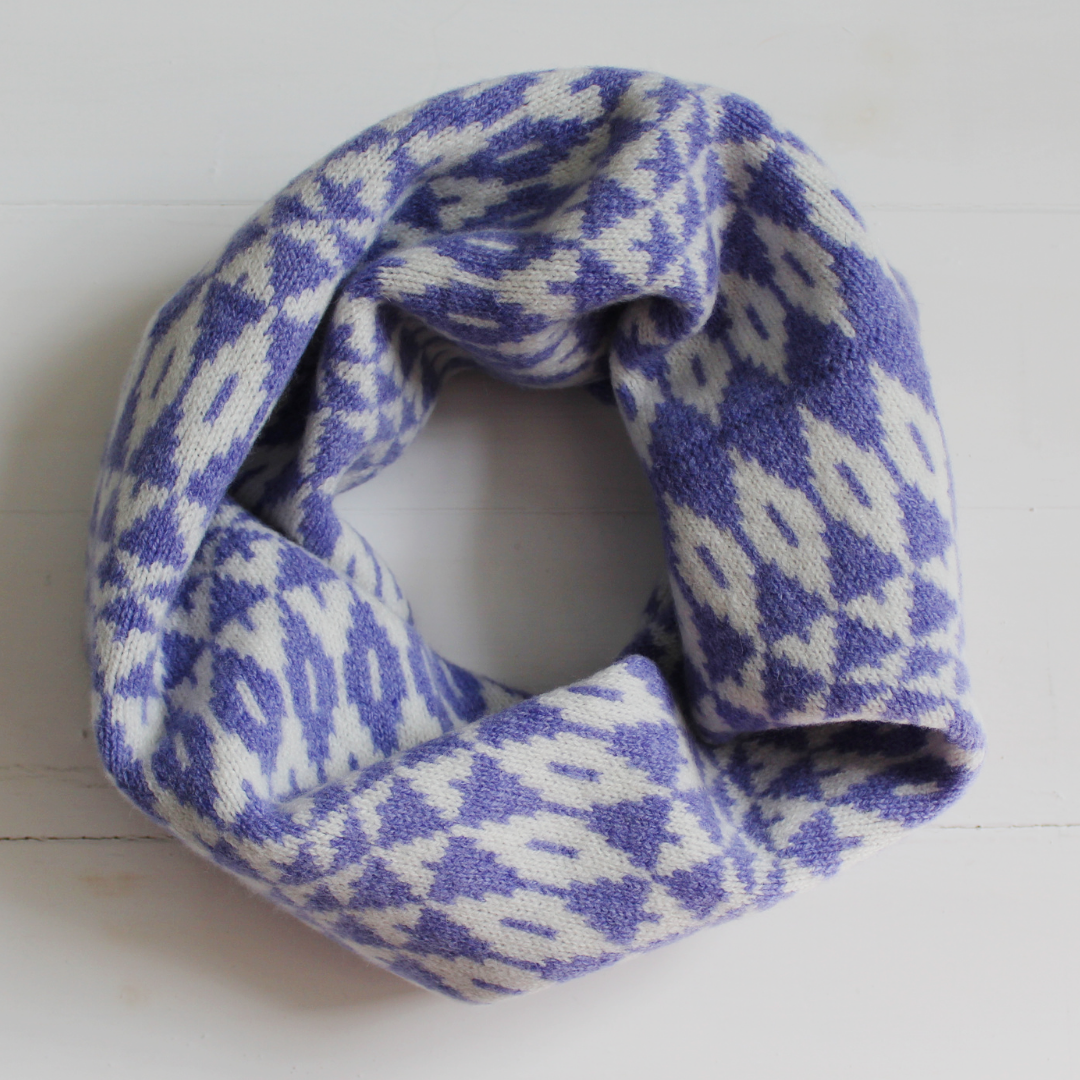 SAMPLE SALE Mirror cowl - water iris and white