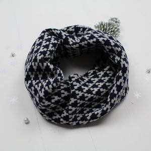 Arrow snood / cowl - navy / grey (MADE TO ORDER)