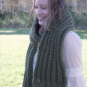 PDF knitting pattern - chunky knitted scarf