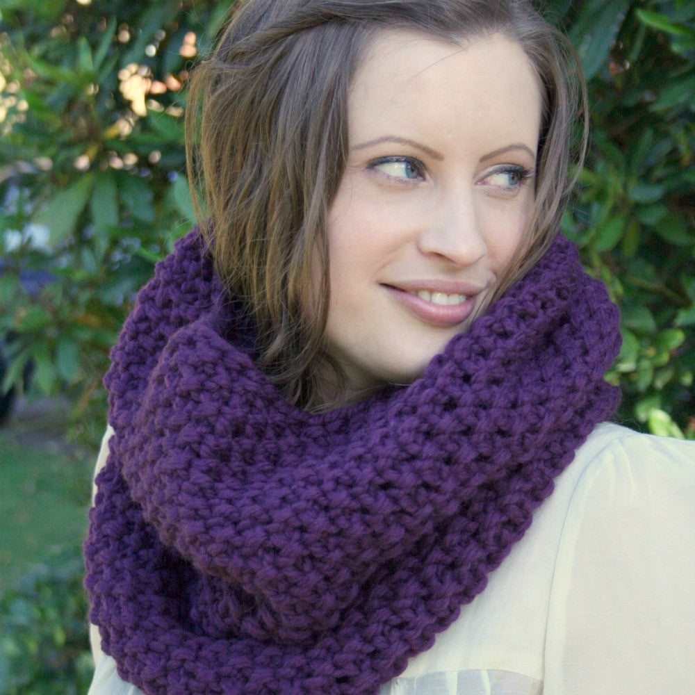 PDF knitting pattern - moss stitch snood /cowl