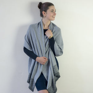 Lambswool wrap - seal and cliff (MADE TO ORDER)