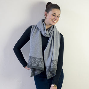 Lambswool wrap - seal and cliff (MADE TO ORDER)