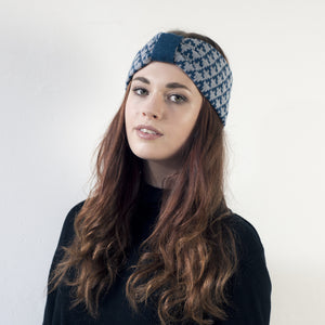 Arrow knitted headband - diesel and seal (MADE TO ORDER)