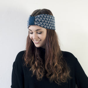 Arrow knitted headband - diesel and seal (MADE TO ORDER)