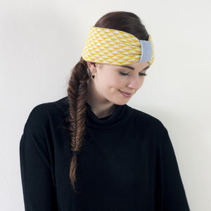 Triangle knitted headband - yellow (MADE TO ORDER)