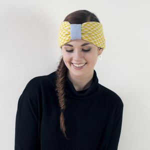Triangle knitted headband - yellow (MADE TO ORDER)