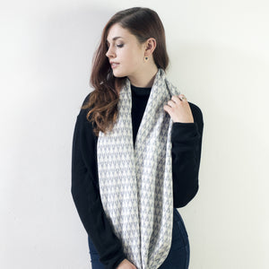 Arrow circle scarf - seal and white (MADE TO ORDER)