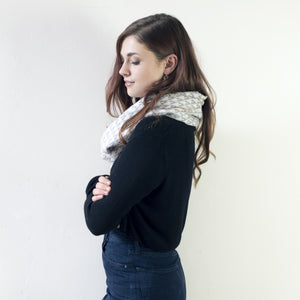 Arrow circle scarf - seal and white (MADE TO ORDER)
