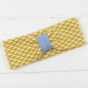 Triangle knitted headband - yellow (MADE TO ORDER)