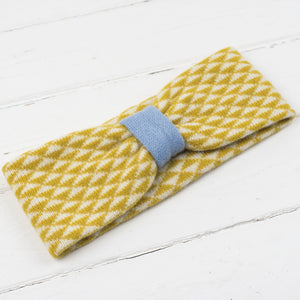 Triangle knitted headband - yellow (MADE TO ORDER)