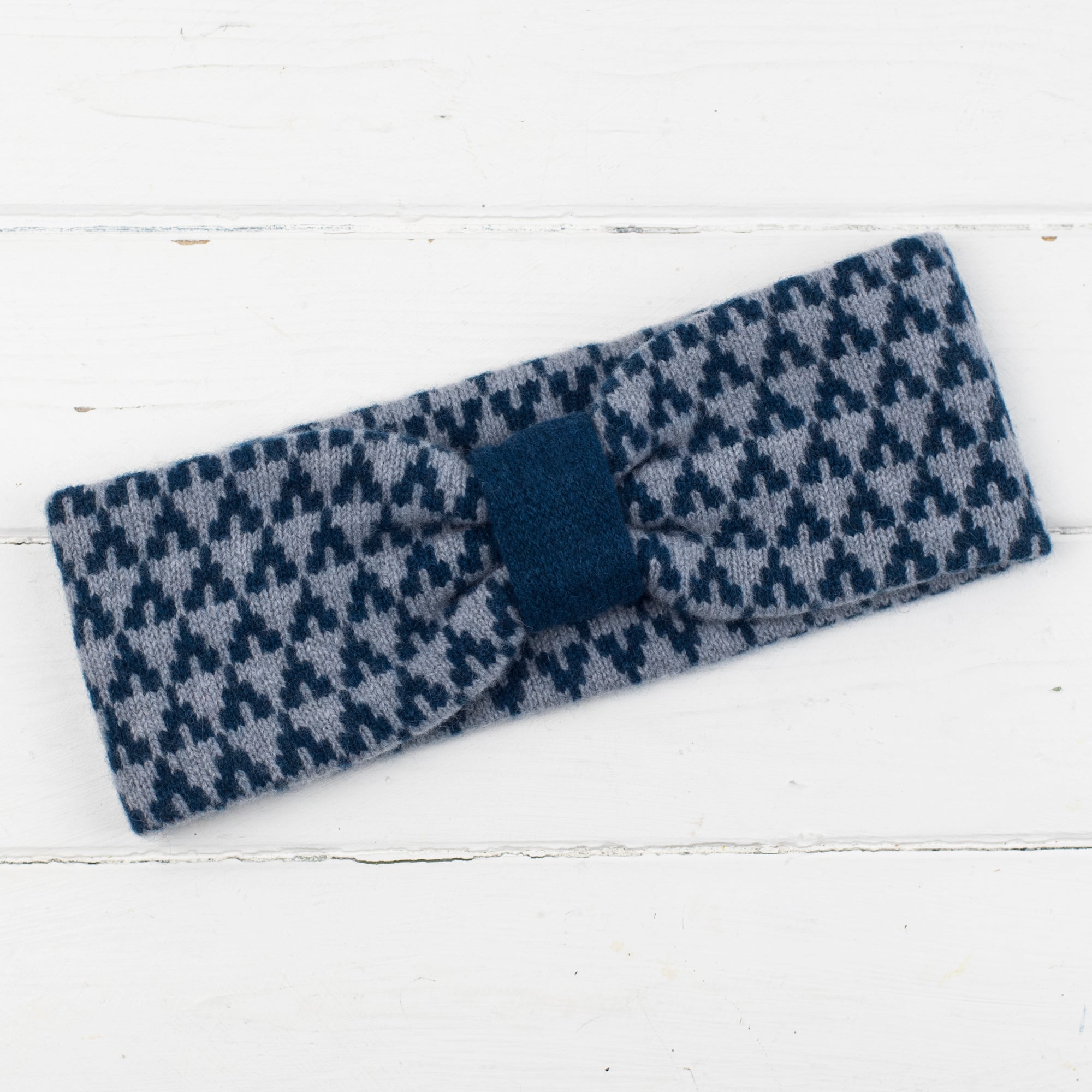 Arrow knitted headband - diesel and seal (MADE TO ORDER)