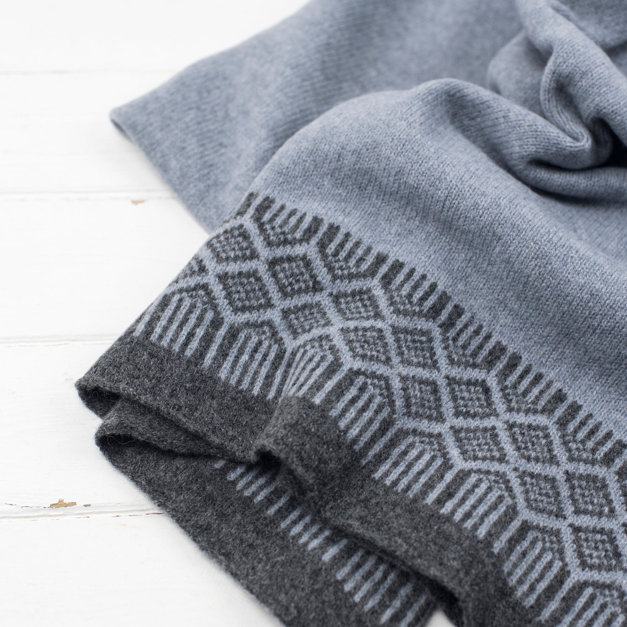 Lambswool wrap - seal and cliff (MADE TO ORDER)