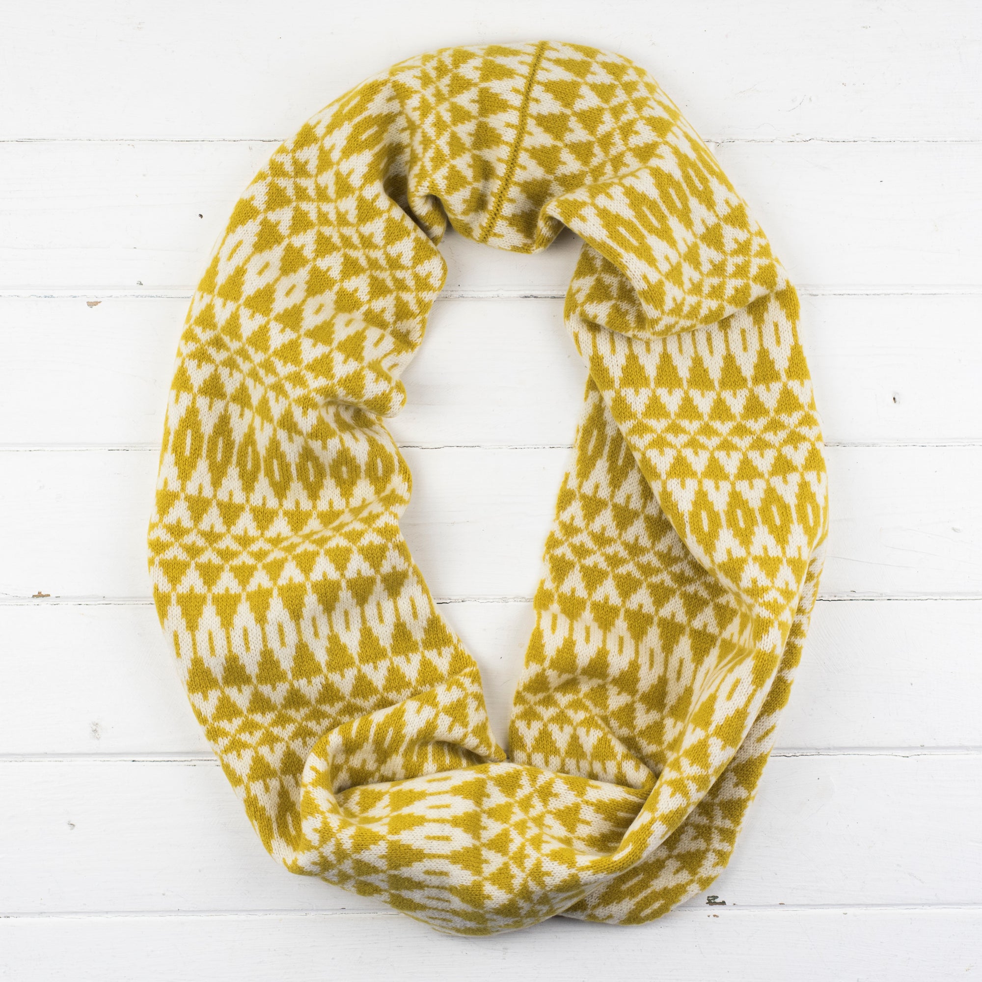 Mirror circle scarf - piccalilli and cream (MADE TO ORDER)