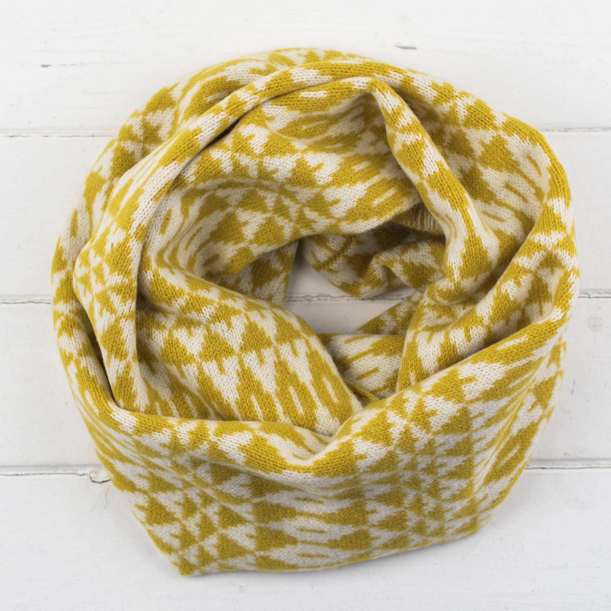Mirror circle scarf - piccalilli and cream (MADE TO ORDER)