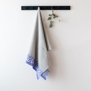 Zebra knitted poncho - lilac and grey