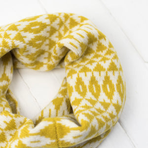 Mirror snood / cowl - piccalilli and cream (MADE TO ORDER)