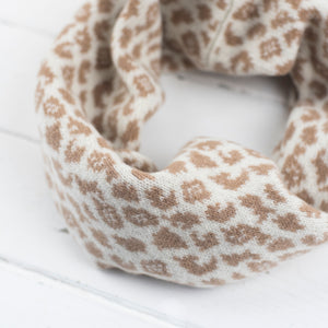 Leopard snood / cowl - cream