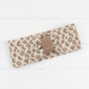 Leopard headband - cream (MADE TO ORDER)