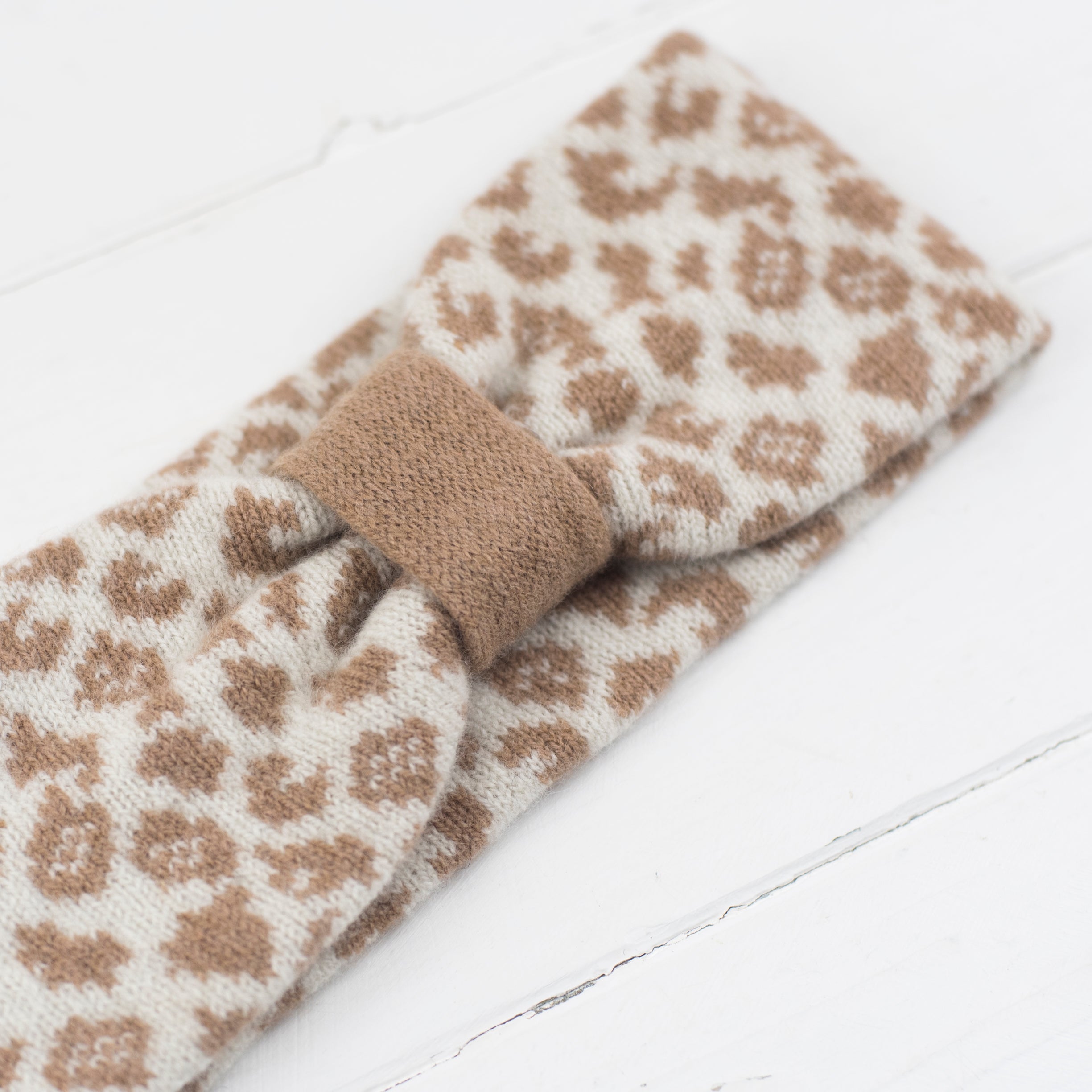 Leopard headband - cream