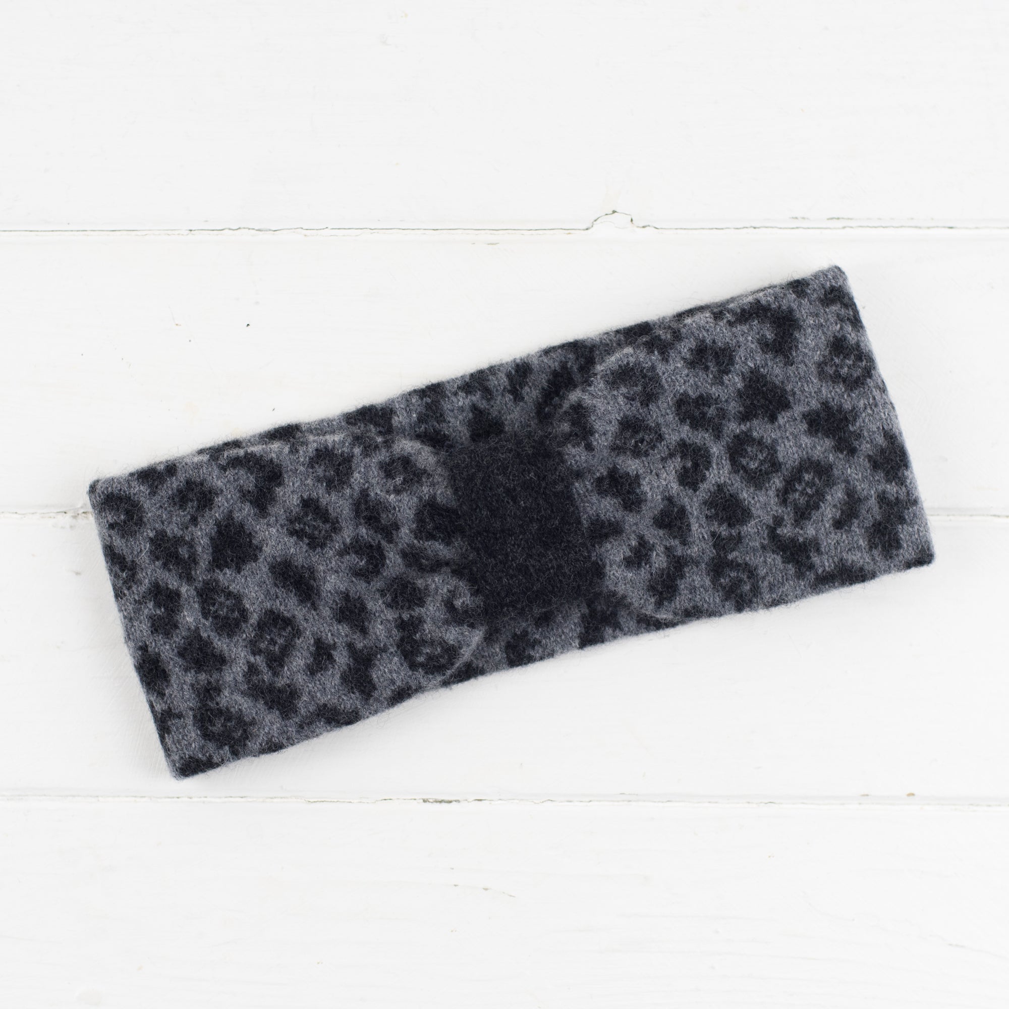 Leopard headband - grey (MADE TO ORDER)