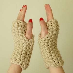 PDF knitting pattern - fingerless mitts