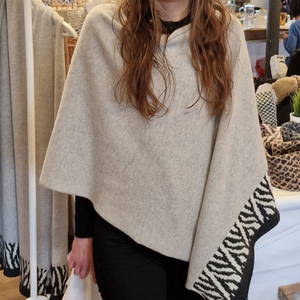 Zebra knitted poncho - monochrome (MADE TO ORDER)